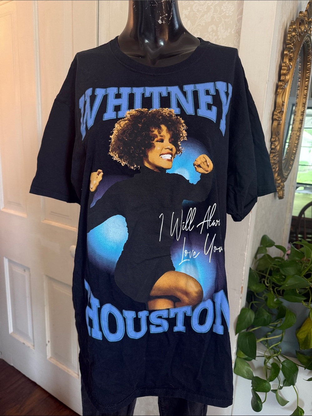 Whitney Houston “I Will Always Love You” Tour Black Short Sleeve T-Shirt Large